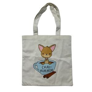 Chai-huahua Cute Tote Bag Chihuahua Chai Tea Funny Screen Print